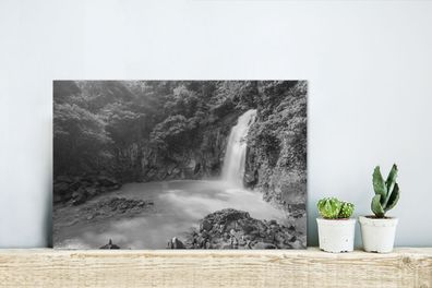 Glasbilder - 30x20 cm - Rio Celeste Wasserfall am Tenoria Vulkan in Costa Rica in sch
