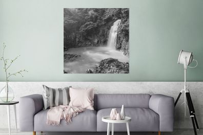 Glasbilder - 90x90 cm - Rio Celeste Wasserfall am Tenoria Vulkan in Costa Rica in sch