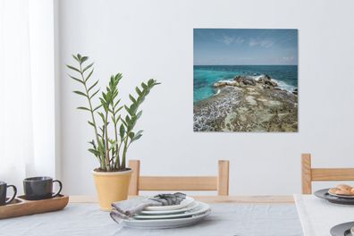 Leinwandbilder - 50x50 cm - Isla Mujeres mit Meerblick (Gr. 50x50 cm)