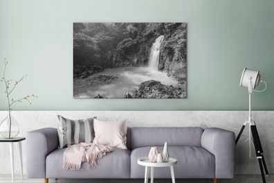 Leinwandbilder - 140x90 cm - Rio Celeste Wasserfall am Tenoria Vulkan in Costa Rica i