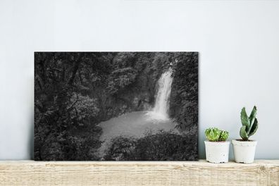 Leinwandbilder - 30x20 cm - Türkisfarbenen Wasserfall im Regenwald von Costa Rica in