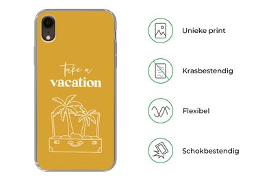Hülle für iPhone XR - Sprichwörter - Zitate - Urlaub machen - Palme - Silikonen