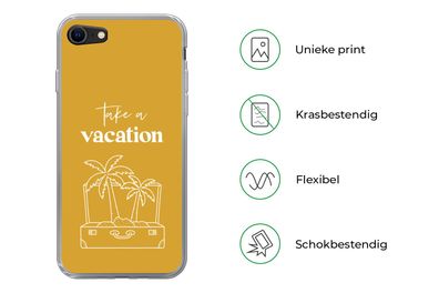 Hülle für iPhone SE 2020 - Sprichwörter - Zitate - Urlaub machen - Palme - Silikonen
