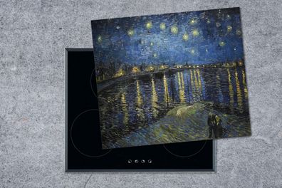 Herdabdeckplatte - 75x52 cm - Sternennacht über dem Orsay Paris - Vincent Van Gogh