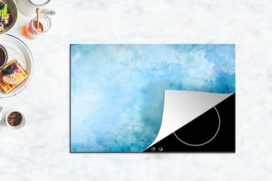 Herdabdeckplatte - 80x52 cm - Aquarell - Hellblau