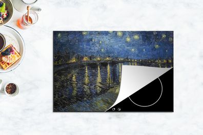 Herdabdeckplatte - 78x52 cm - Sternennacht über dem Orsay Paris - Vincent Van Gogh