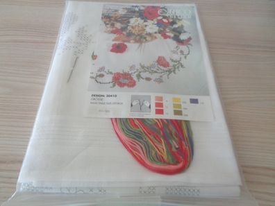 Tischdecke zum Aussticken mit Blumen-Kreuzstich mit Material 80 x80cm