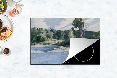 Herdabdeckplatte - 78x52 cm - Weißer Fluss bei Sharon - Edward Hopper