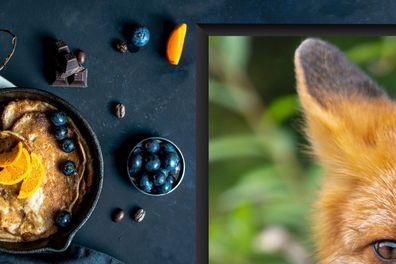 Herdabdeckplatte - 78x52 cm - Fuchs - Orange - Wald