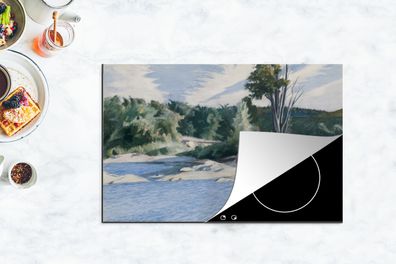 Herdabdeckplatte - 80x52 cm - Weißer Fluss bei Sharon - Edward Hopper