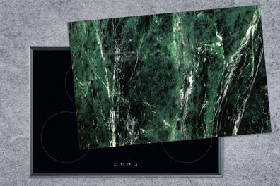 Herdabdeckplatte - 78x52 cm - Marmor - Smaragd - Grün - Schwarz