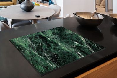 Herdabdeckplatte - 65x52 cm - Marmor - Smaragd - Grün - Schwarz