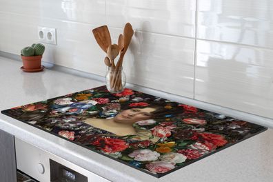 Herdabdeckplatte - 80x52 cm - Johanna Henriette Engelen - Dubois Drahonet - Blumen