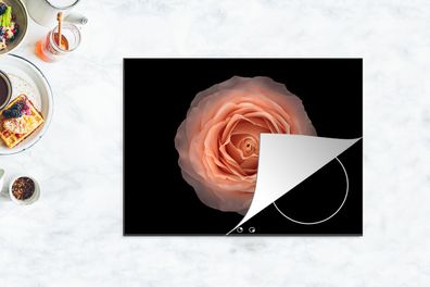 Herdabdeckplatte - 70x52 cm - Rose - Blume - Orange