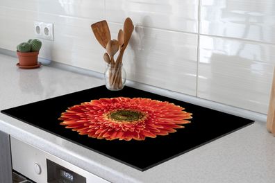 Herdabdeckplatte - 70x52 cm - Gerbera - Blume - Rot