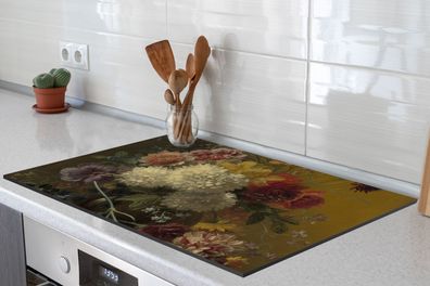 Herdabdeckplatte - 78x52 cm - Stilleben mit Blumen - Gemälde von G.J.J Van Os