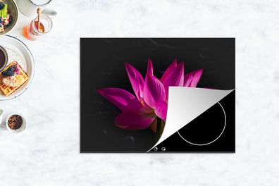 Herdabdeckplatte - 70x52 cm - Lotus - Rosa - Blume