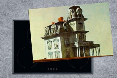 Herdabdeckplatte - 78x52 cm - Haus an der Eisenbahn - Edward Hopper