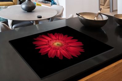 Herdabdeckplatte - 70x52 cm - Gänseblümchen - Blume - Rot