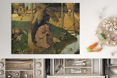 Herdabdeckplatte - 70x52 cm - Die Versuchung des heiligen Antonius - Gemälde von Hier