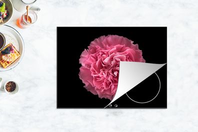 Herdabdeckplatte - 70x52 cm - Nelke - Blume - Rosa