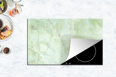 Herdabdeckplatte - 90x52 cm - Marmor - Jade - Grün