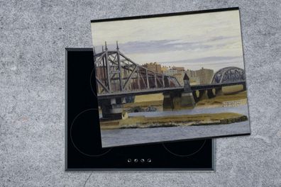 Herdabdeckplatte - 75x52 cm - Macombs-Damm-Brücke - Edward Hopper