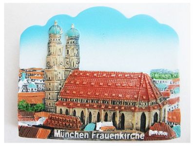 München Frauenkirche Church Poly Souvenir Magnet Germany Neu