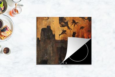 Herdabdeckplatte - 75x52 cm - Sintflut und Hölle - Gemälde von Hieronymus Bosch