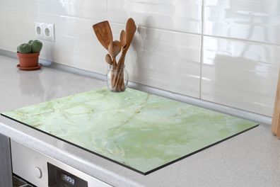 Herdabdeckplatte - 70x52 cm - Marmor - Jade - Grün