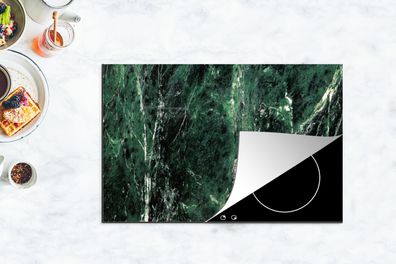 Herdabdeckplatte - 80x52 cm - Marmor - Smaragd - Grün - Schwarz