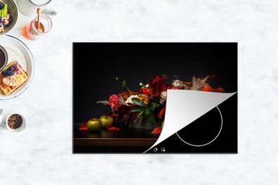 Herdabdeckplatte - 78x52 cm - Stillleben - Blumenstrauß - Farben