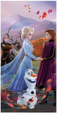 Disney Frozen 2 "Wind" Anna Elsa Schneemann Olaf Kristoff Sven Kinder Handtuch S