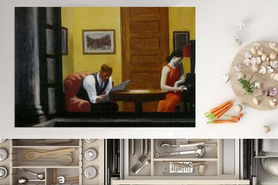 Herdabdeckplatte - 78x52 cm - Zimmer in New York - Edward Hopper