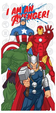 Kinder Strandtuch Badetuch Avengers Iron Man Thor Hulk Captain America "I am an