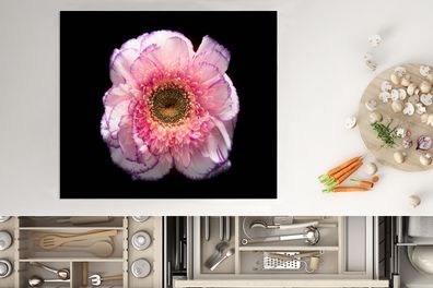 Herdabdeckplatte - 60x52 cm - Gartenanemone - Blume - Rosa