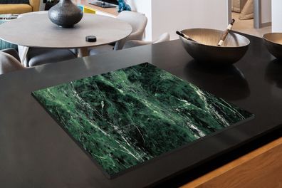 Herdabdeckplatte - 60x52 cm - Marmor - Smaragd - Grün - Schwarz