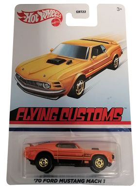 Mattel GRT35 Hot Wheels '70 Ford Mustang Mach 1 Flying Customs Orange Metallic M