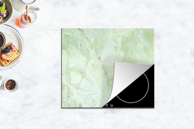 Herdabdeckplatte - 60x52 cm - Marmor - Jade - Grün