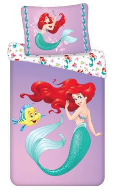 Disney Kinder Bettwäsche Set Wendebettwäsche Arielle die Meerjungfrau mit Fabius