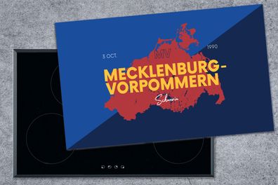 Herdabdeckplatte - 85x52 cm - Karte - Mecklenburg-Vorpommern - Deutschland