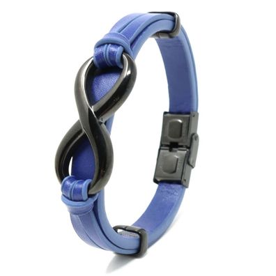 Leder Armband Infinity BLUE