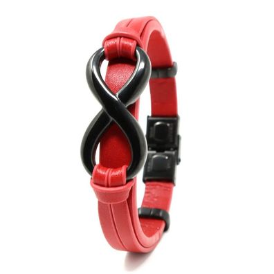 Leder Armband Infinity RED