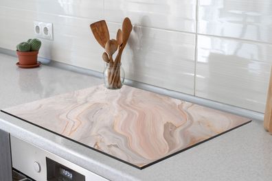 Herdabdeckplatte - 70x52 cm - Marmor - Muster - Pastell - Abstrakt