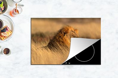 Herdabdeckplatte - 78x52 cm - Wilde Tiere - Gras - Afrika