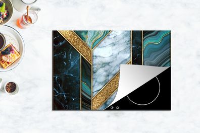 Herdabdeckplatte - 78x52 cm - Marmor - Mosaik - Gold