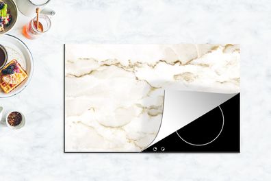 Herdabdeckplatte - 90x52 cm - Marmor - Limone - Gold