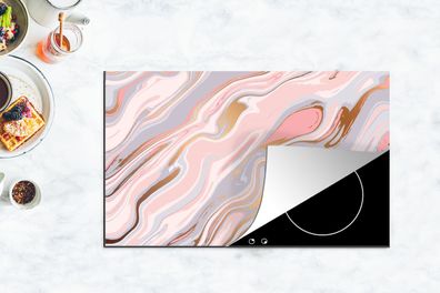 Herdabdeckplatte - 85x52 cm - Marmor - Pastell - Abstrakt - Muster