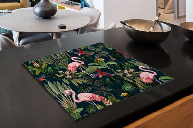 Herdabdeckplatte - 75x52 cm - Dschungeltiere - Farben - Muster