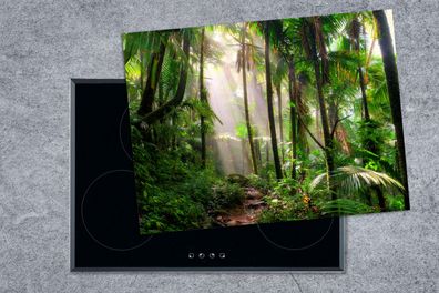 Herdabdeckplatte - 70x52 cm - Dschungel - Palme - Kröte